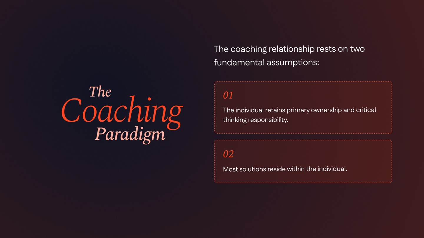 Slide — The coaching paradigm